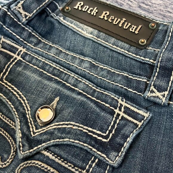 RockRevival Women's Navy and Blue Jeans - Picture 4 of 4